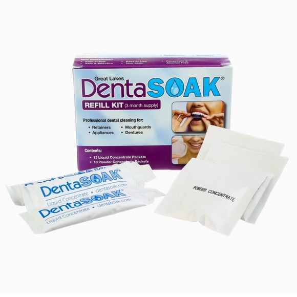 NIB DentaSoak Refill Kits Retainers Mouthguards Dentures 3 Kits 9 Month Supply - Picture 2 of 10